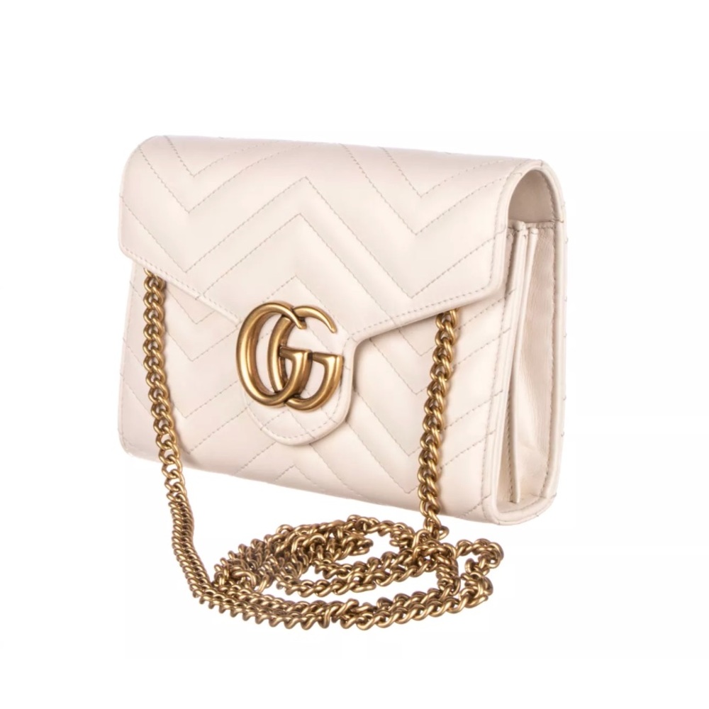 SOLD❌GUCCI Calf Matelasse GG Marmont Wallet Chain - Picture 2 of 8